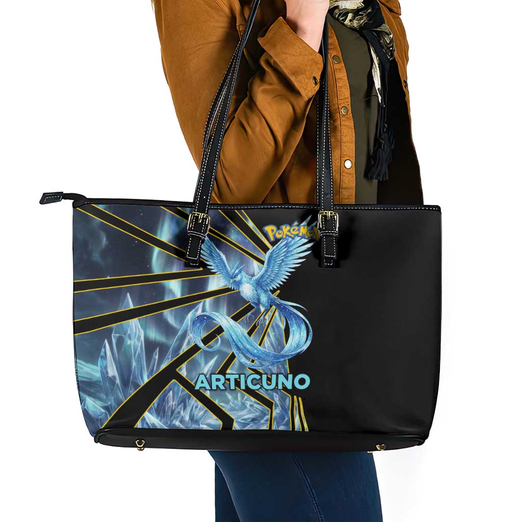 Articuno Poké Leather Tote Bag Frost Crystal Comic Style