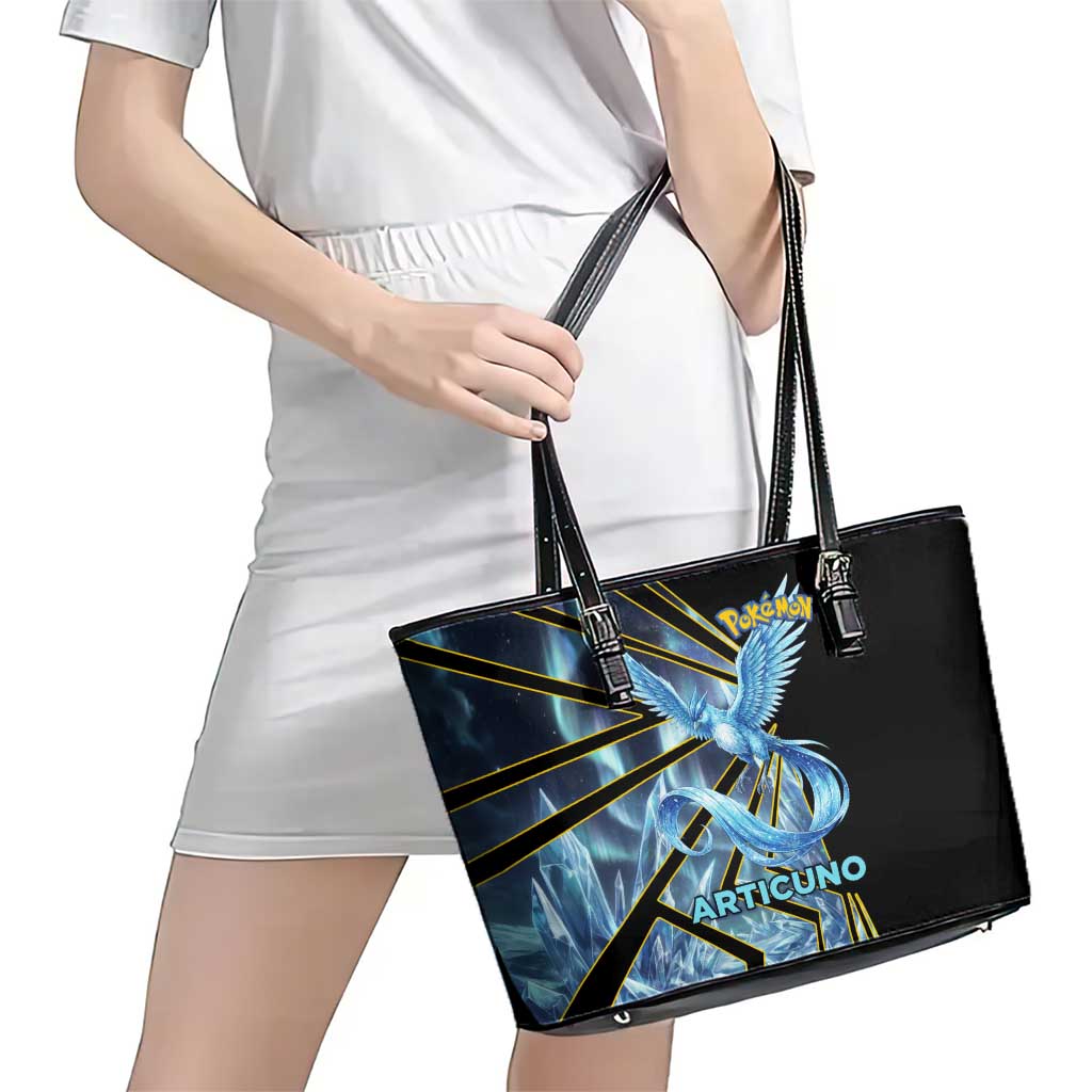 Articuno Poké Leather Tote Bag Frost Crystal Comic Style