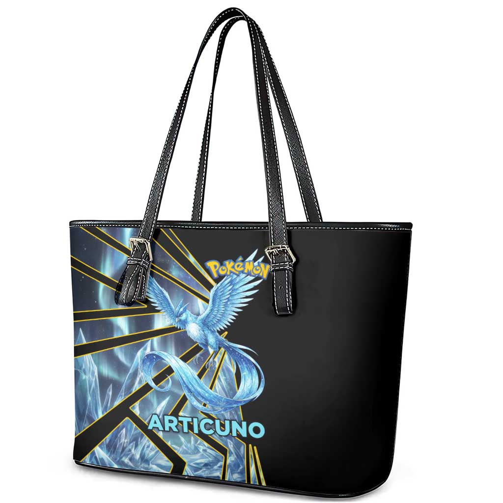 Articuno Poké Leather Tote Bag Frost Crystal Comic Style