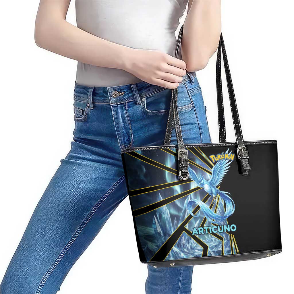Articuno Poké Leather Tote Bag Frost Crystal Comic Style