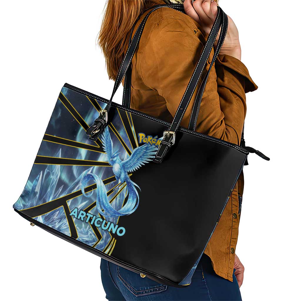 Articuno Poké Leather Tote Bag Frost Crystal Comic Style