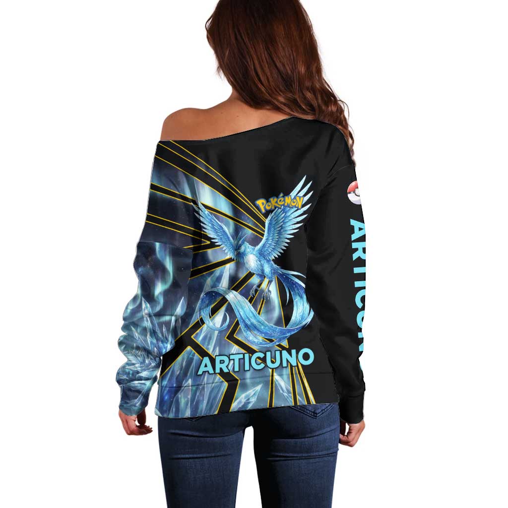 Articuno Poké Off Shoulder Sweater Frost Crystal Comic Style