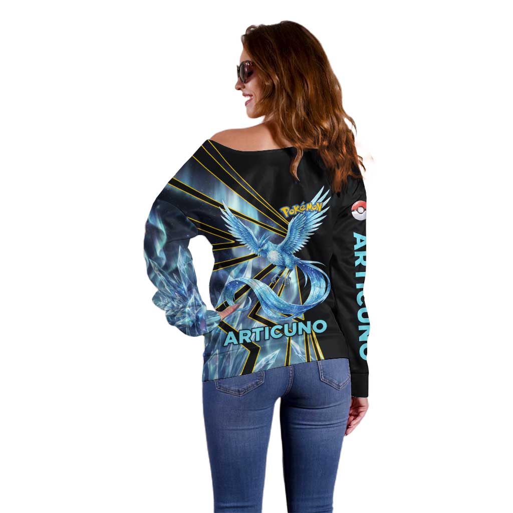 Articuno Poké Off Shoulder Sweater Frost Crystal Comic Style