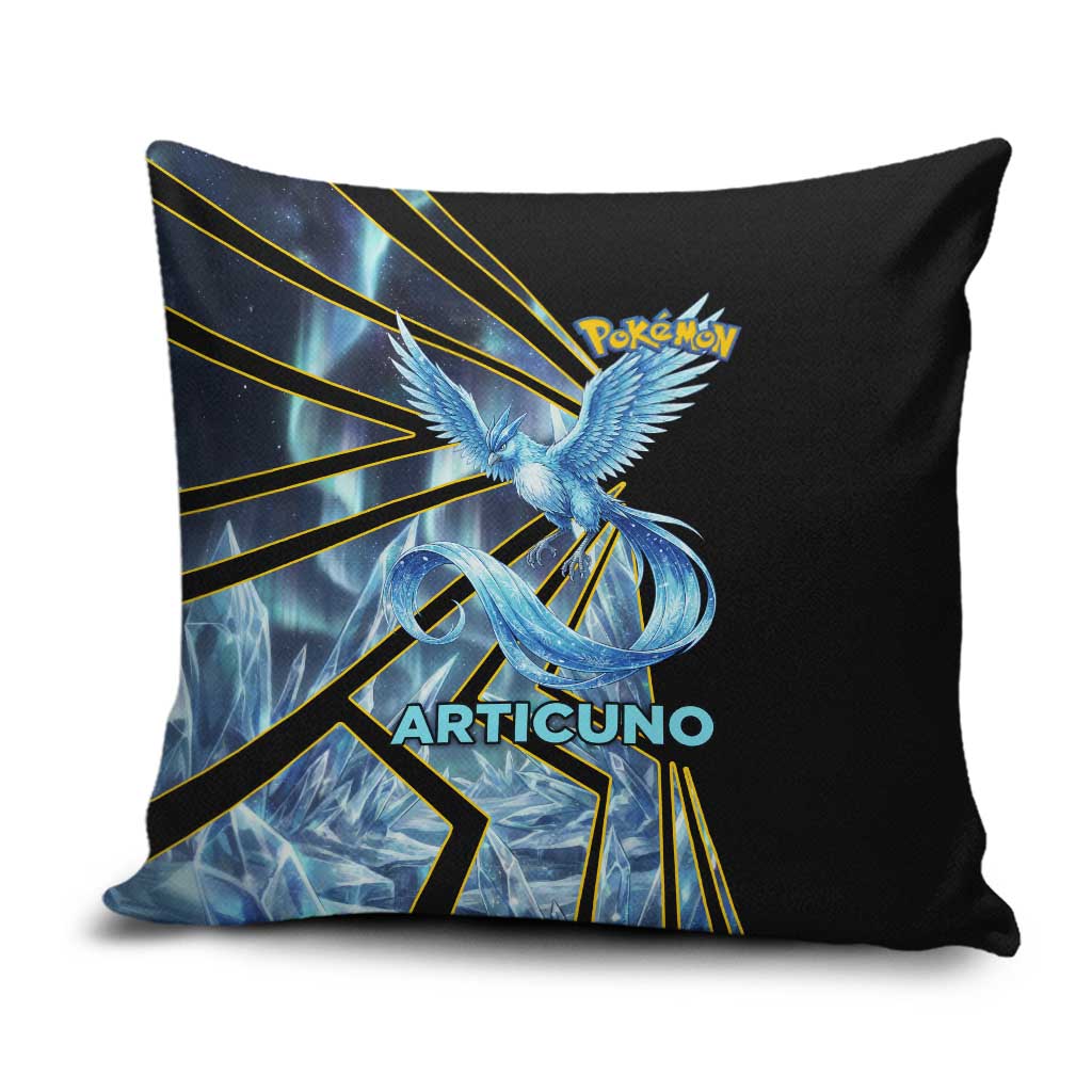 Articuno Poké Pillow Cover Frost Crystal Comic Style