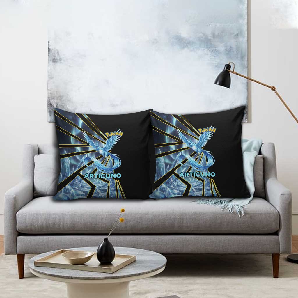 Articuno Poké Pillow Cover Frost Crystal Comic Style
