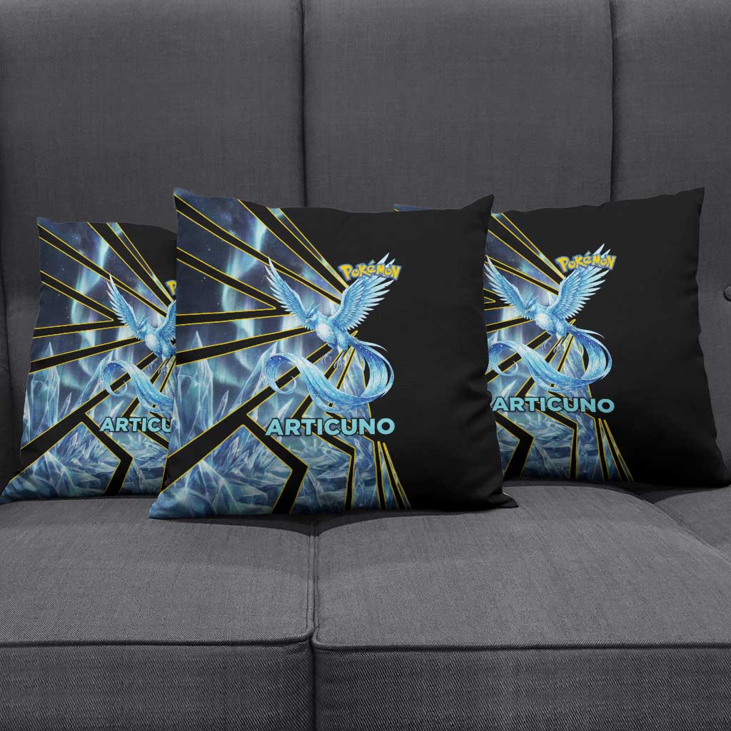 Articuno Poké Pillow Cover Frost Crystal Comic Style