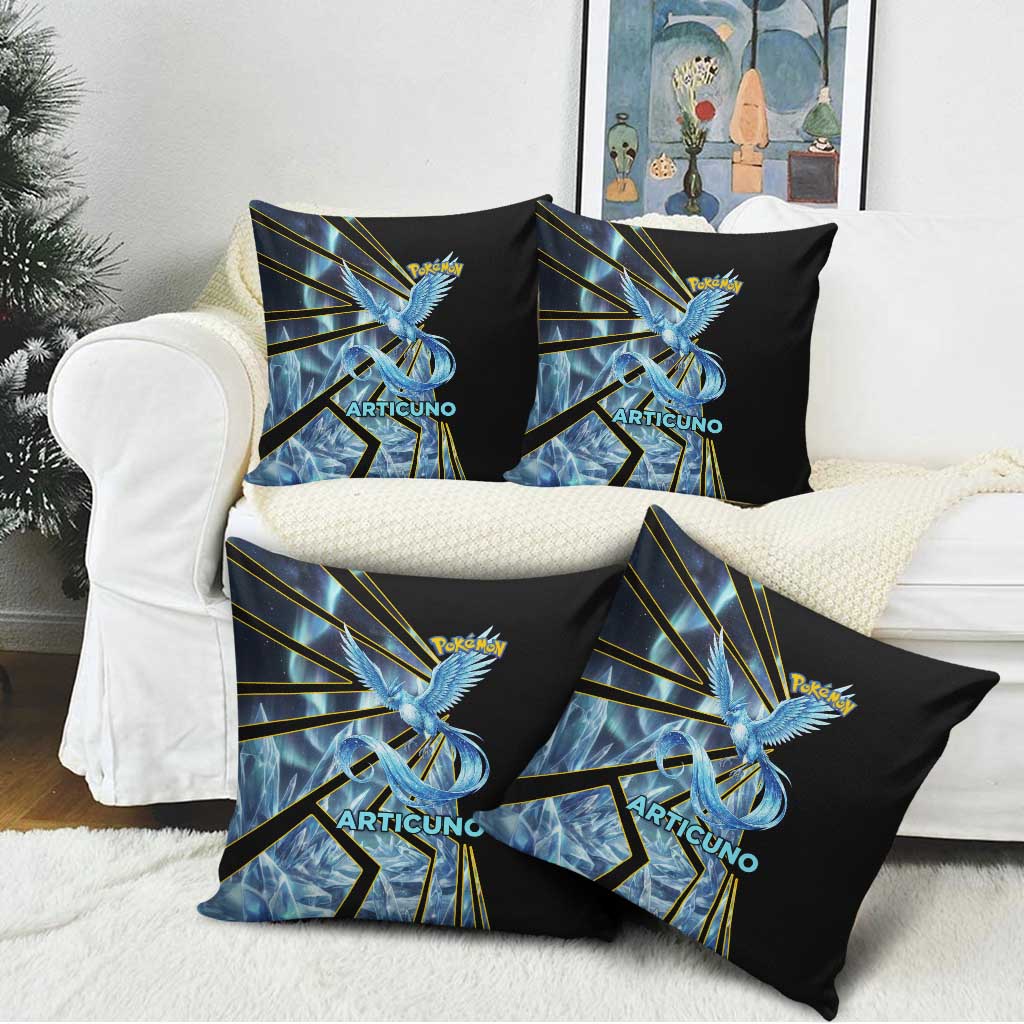 Articuno Poké Pillow Cover Frost Crystal Comic Style