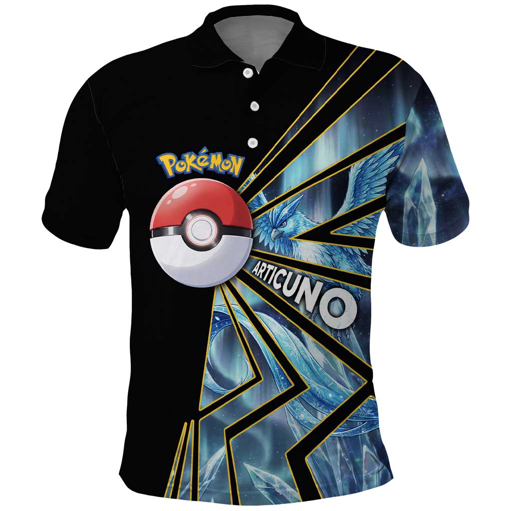 Articuno Poké Polo Shirt Frost Crystal Comic Style