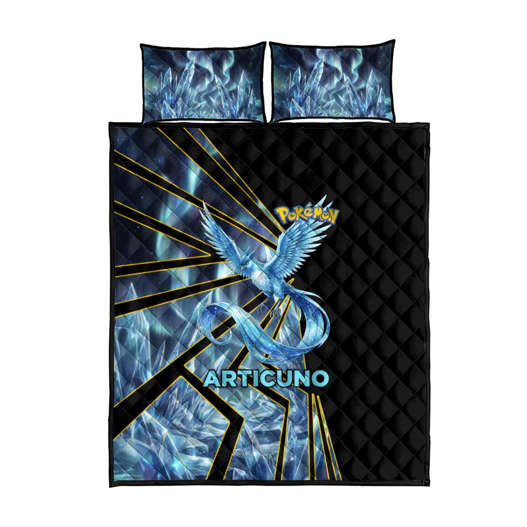 Articuno Poké Quilt Bed Set Frost Crystal Comic Style