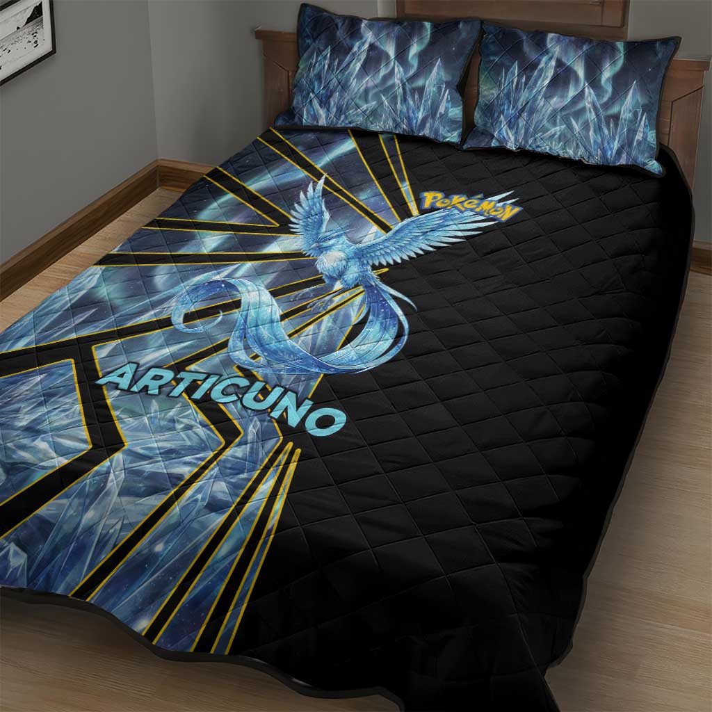 Articuno Poké Quilt Bed Set Frost Crystal Comic Style