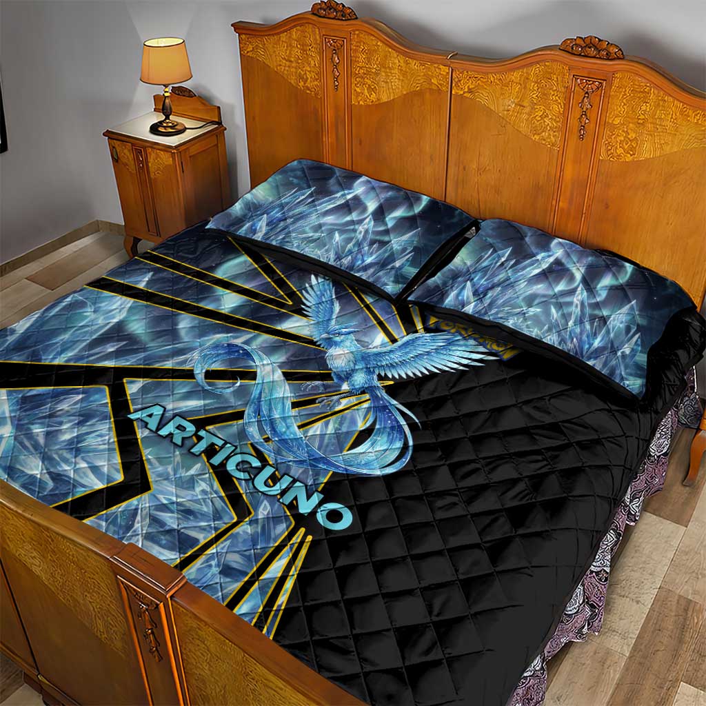 Articuno Poké Quilt Bed Set Frost Crystal Comic Style