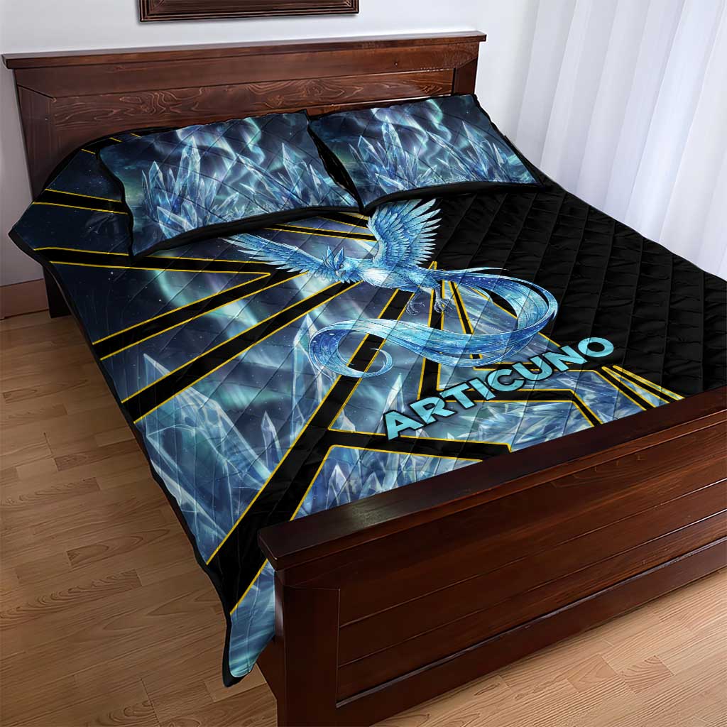 Articuno Poké Quilt Bed Set Frost Crystal Comic Style