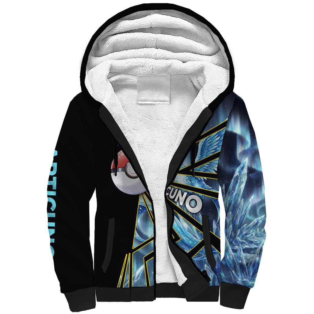 Articuno Poké Sherpa Hoodie Frost Crystal Comic Style