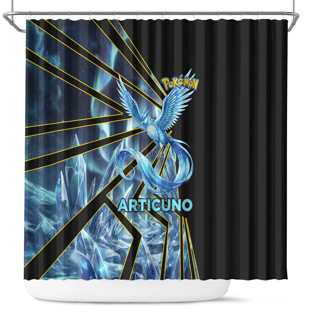 Articuno Poké Shower Curtain Frost Crystal Comic Style
