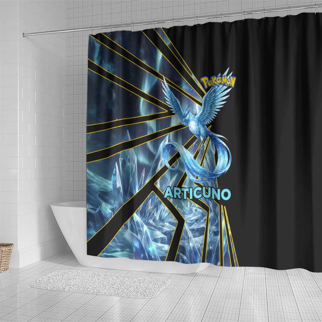 Articuno Poké Shower Curtain Frost Crystal Comic Style