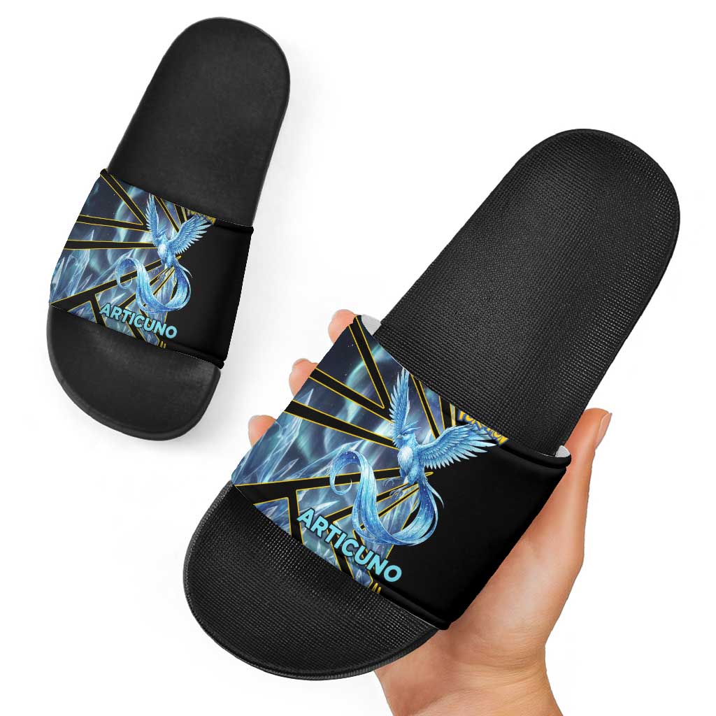 Articuno Poké Slide Sandals Frost Crystal Comic Style