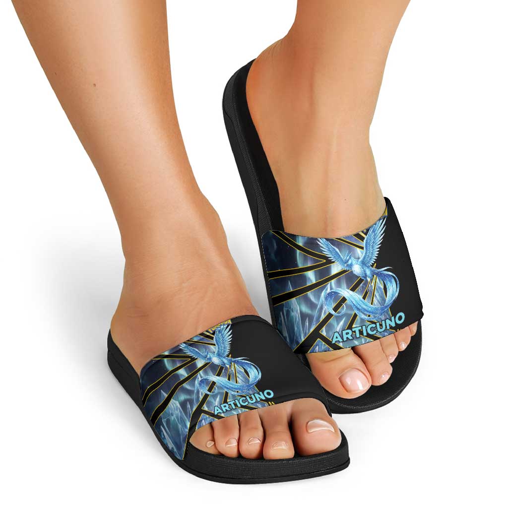 Articuno Poké Slide Sandals Frost Crystal Comic Style
