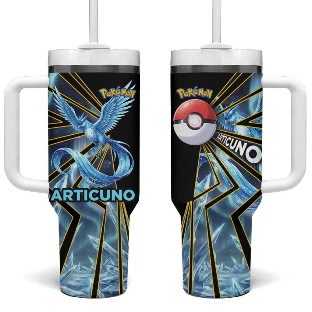 Articuno Poké Tumbler With Handle Frost Crystal Comic Style