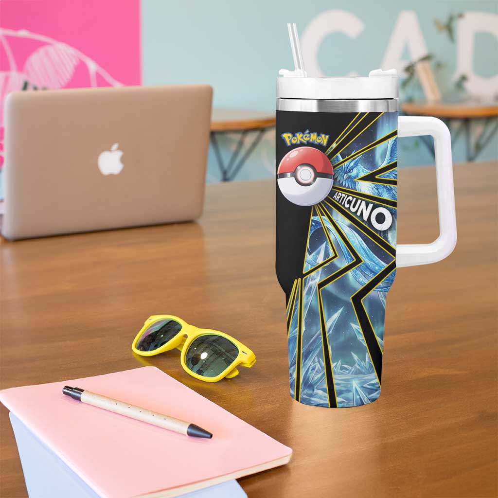 Articuno Poké Tumbler With Handle Frost Crystal Comic Style