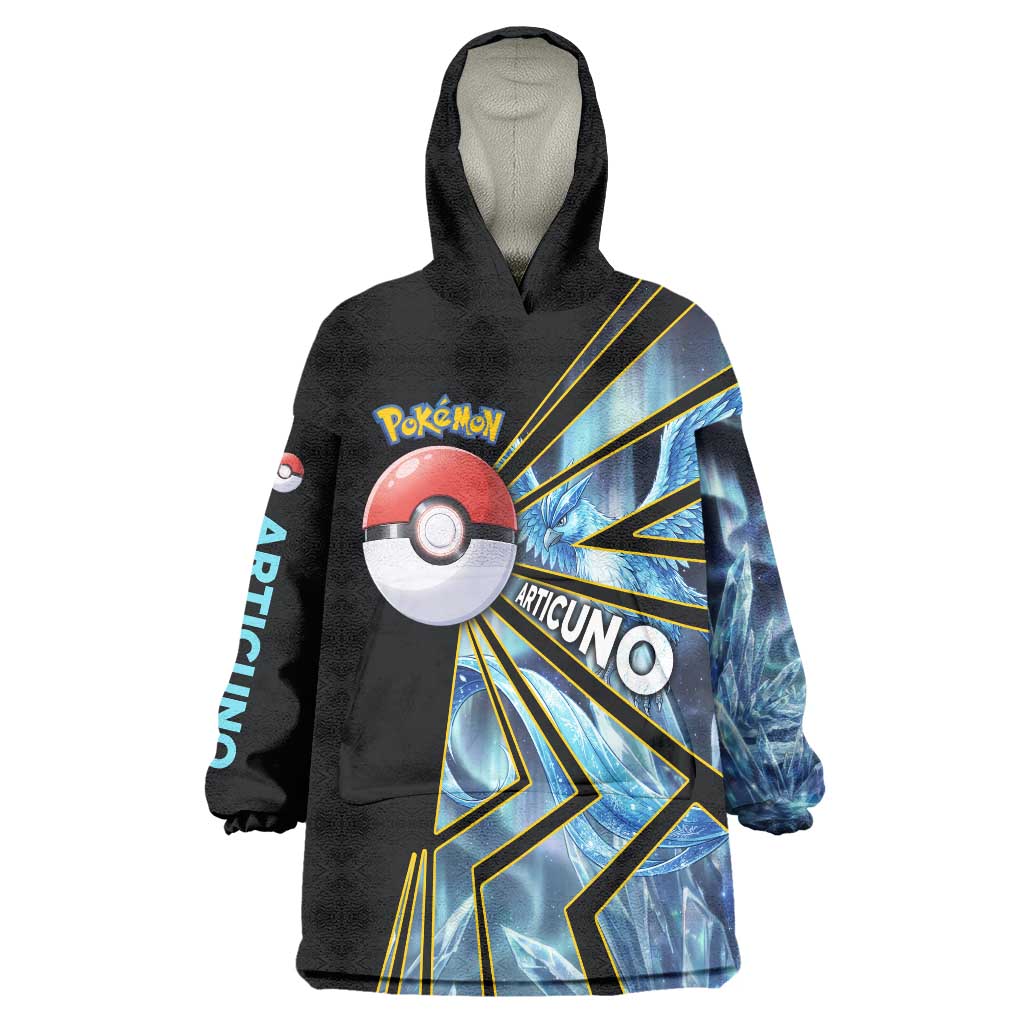 Articuno Poké Wearable Blanket Hoodie Frost Crystal Comic Style