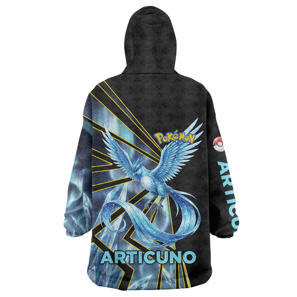 Articuno Poké Wearable Blanket Hoodie Frost Crystal Comic Style