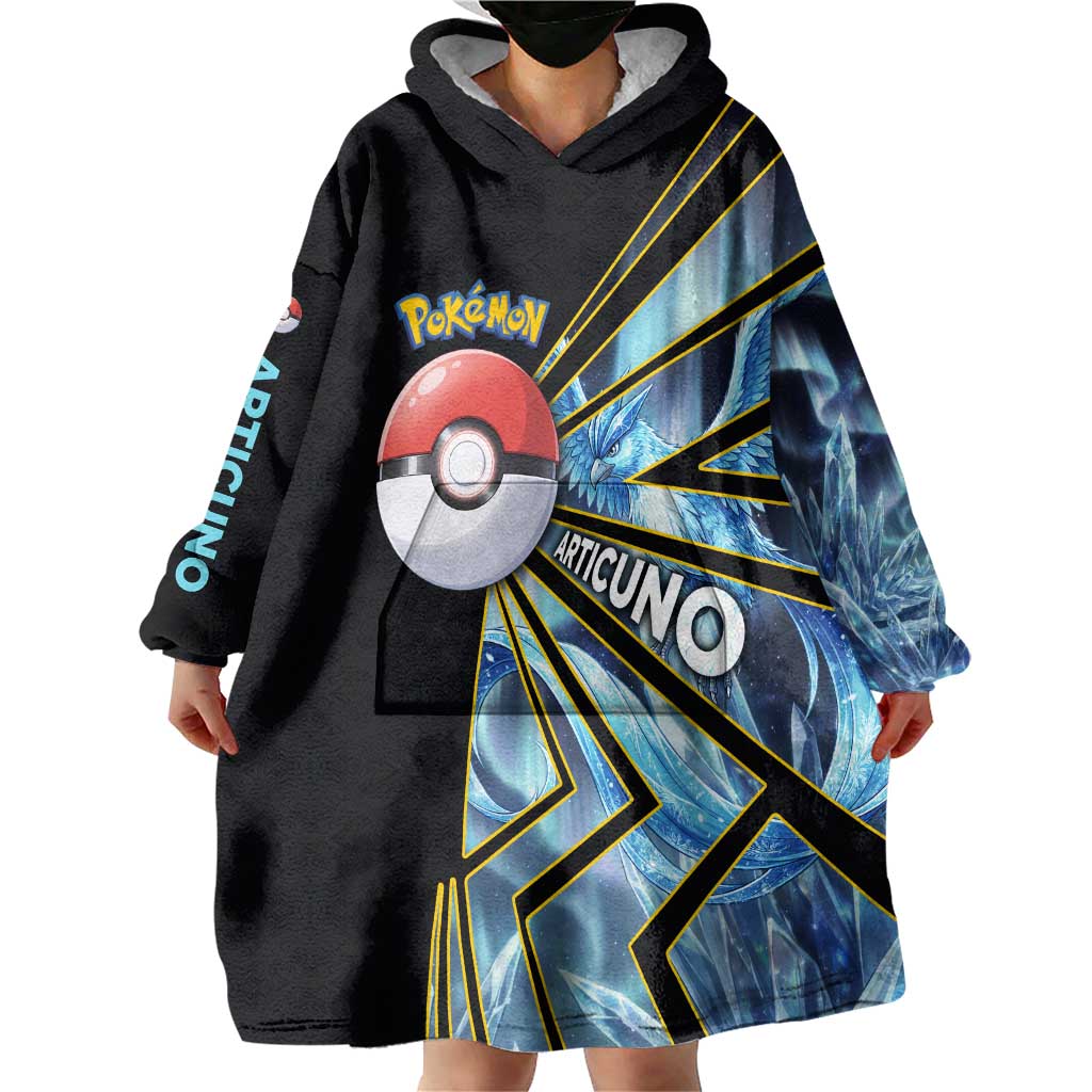Articuno Poké Wearable Blanket Hoodie Frost Crystal Comic Style