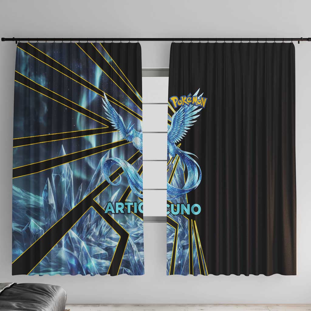 Articuno Poké Window Curtain Frost Crystal Comic Style