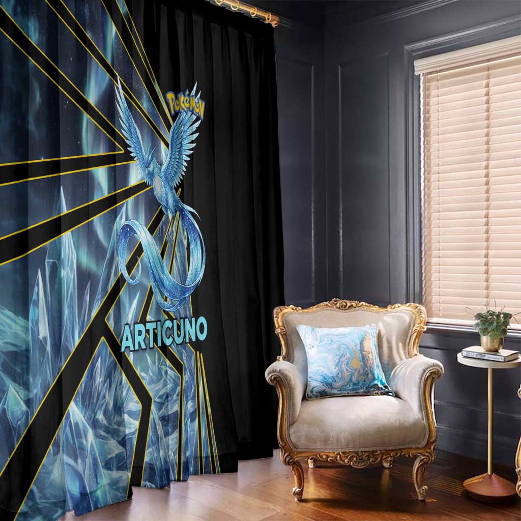 Articuno Poké Window Curtain Frost Crystal Comic Style