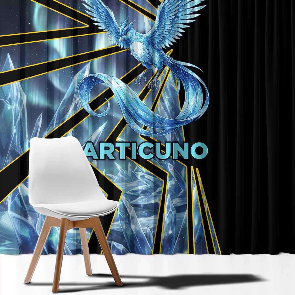 Articuno Poké Window Curtain Frost Crystal Comic Style