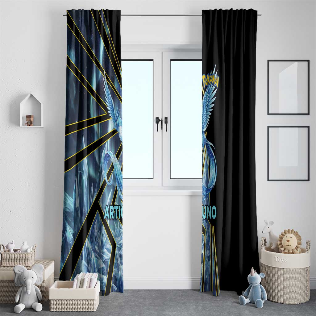 Articuno Poké Window Curtain Frost Crystal Comic Style