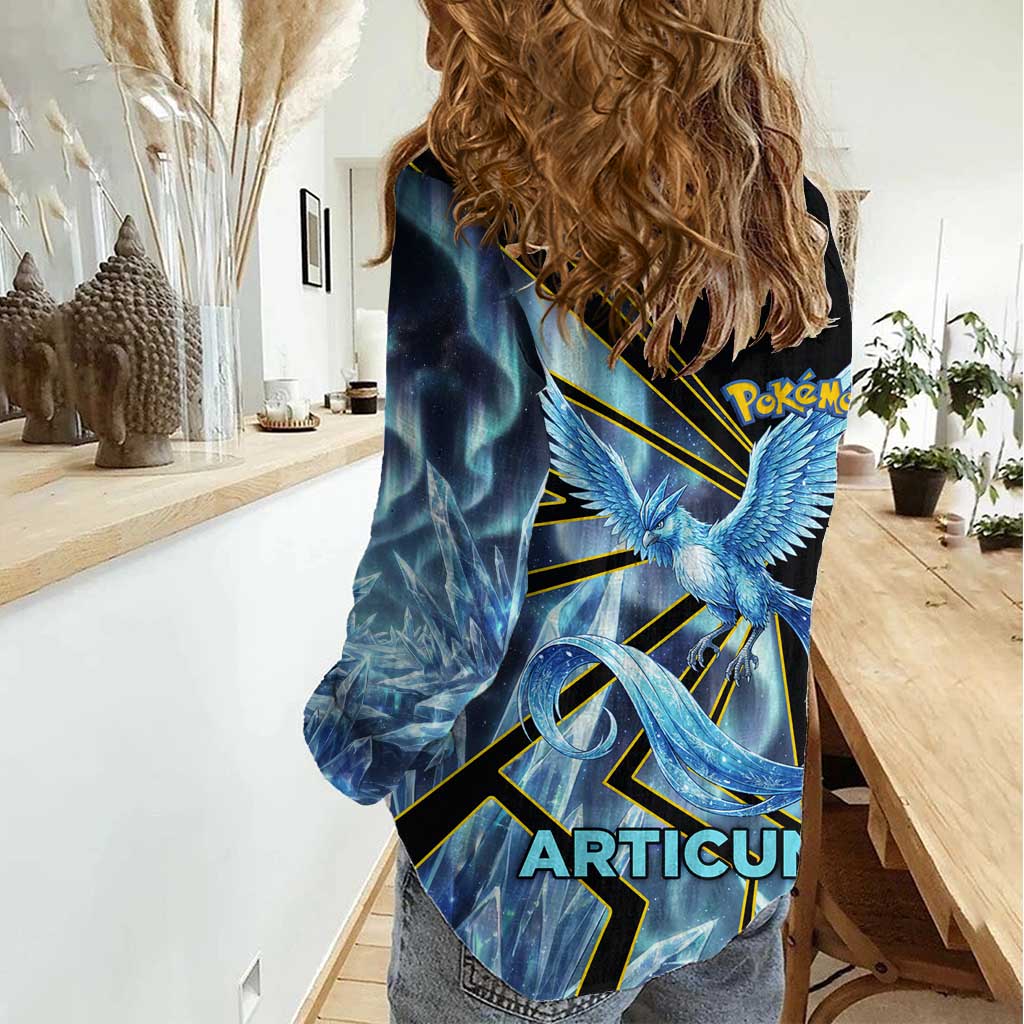 Articuno Poké Women Casual Shirt Frost Crystal Comic Style