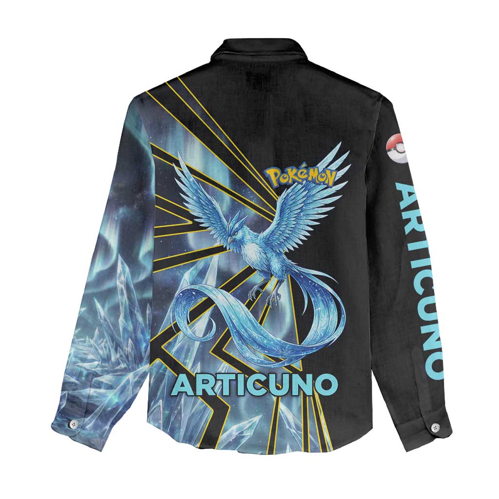 Articuno Poké Women Casual Shirt Frost Crystal Comic Style