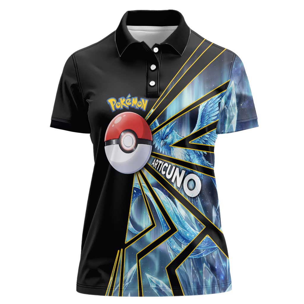 Articuno Poké Women Polo Shirt Frost Crystal Comic Style