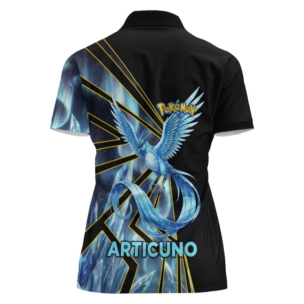 Articuno Poké Women Polo Shirt Frost Crystal Comic Style
