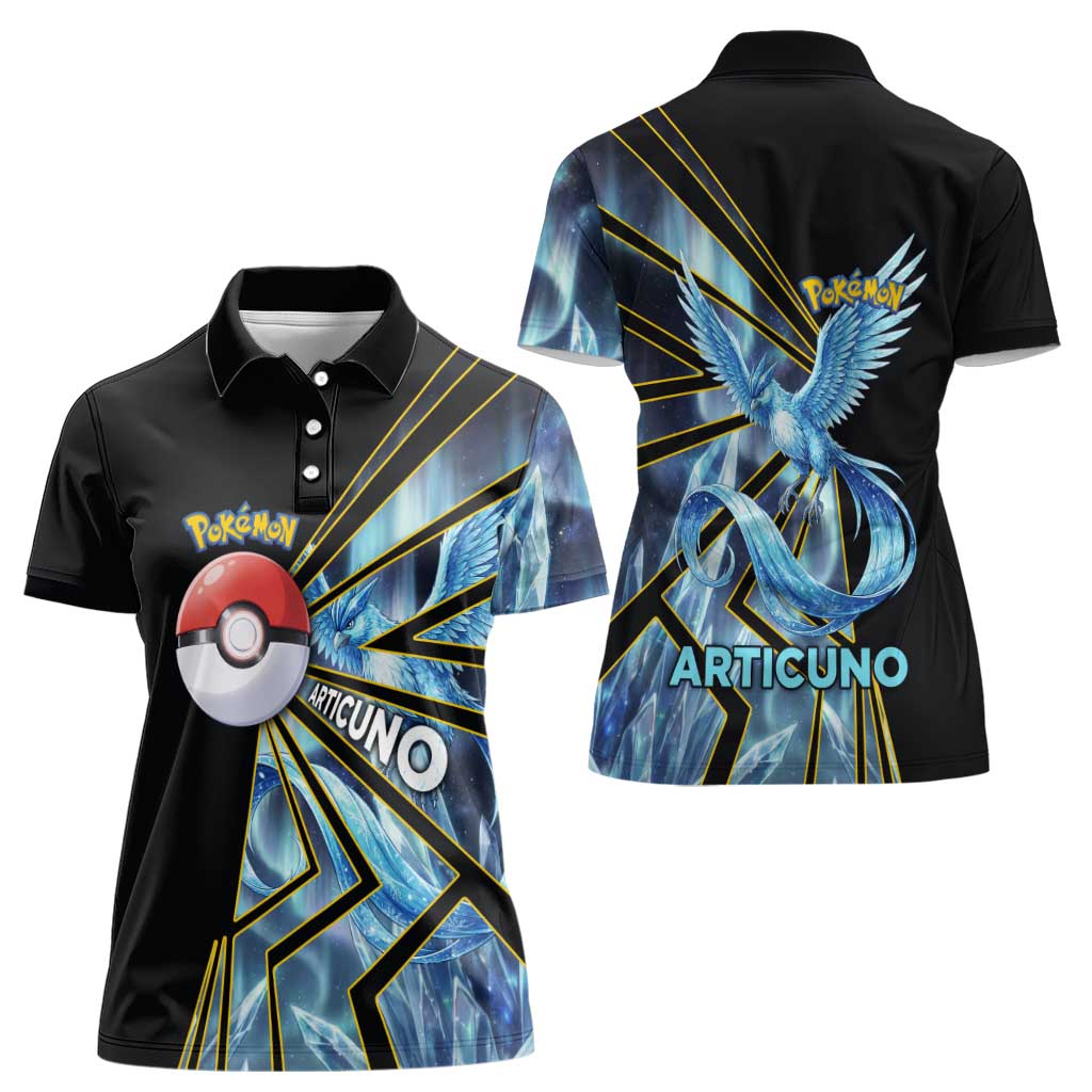 Articuno Poké Women Polo Shirt Frost Crystal Comic Style