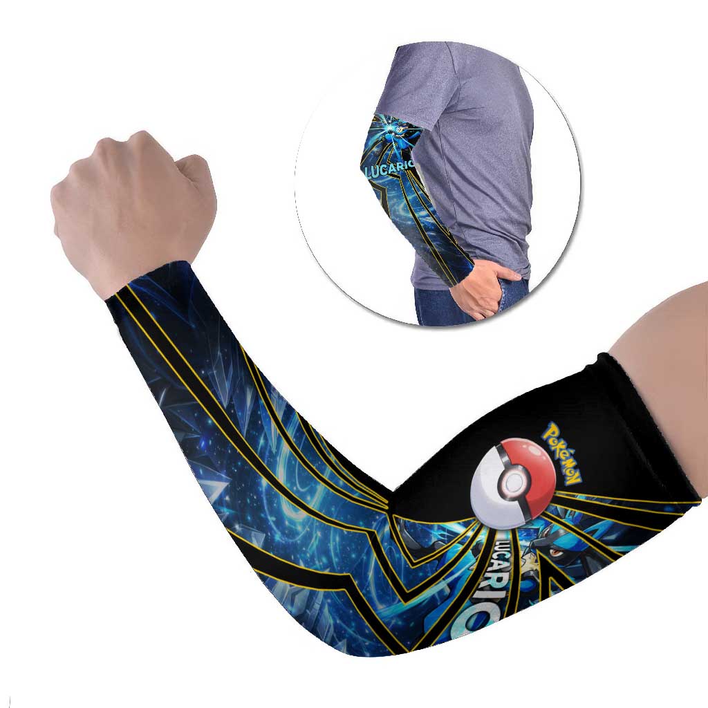 Lucario Poké Arm Sleeves Aura Blast Comic Style
