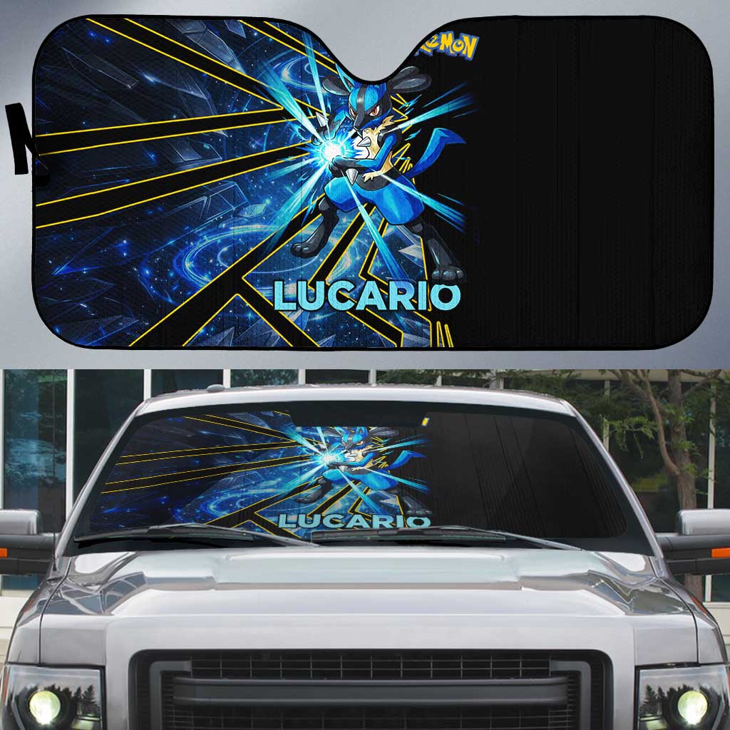 Lucario Poké Auto Sun Shade Aura Blast Comic Style