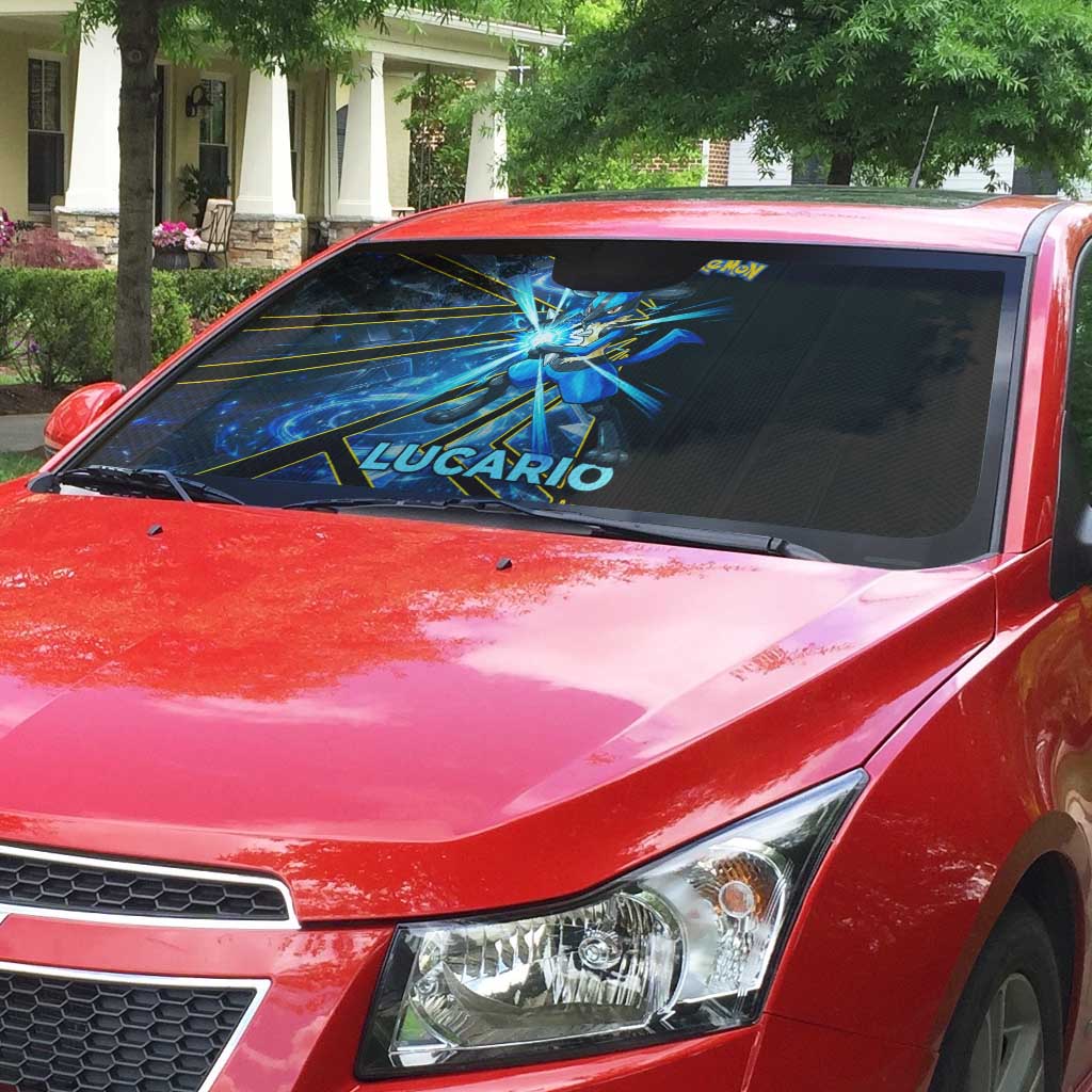 Lucario Poké Auto Sun Shade Aura Blast Comic Style