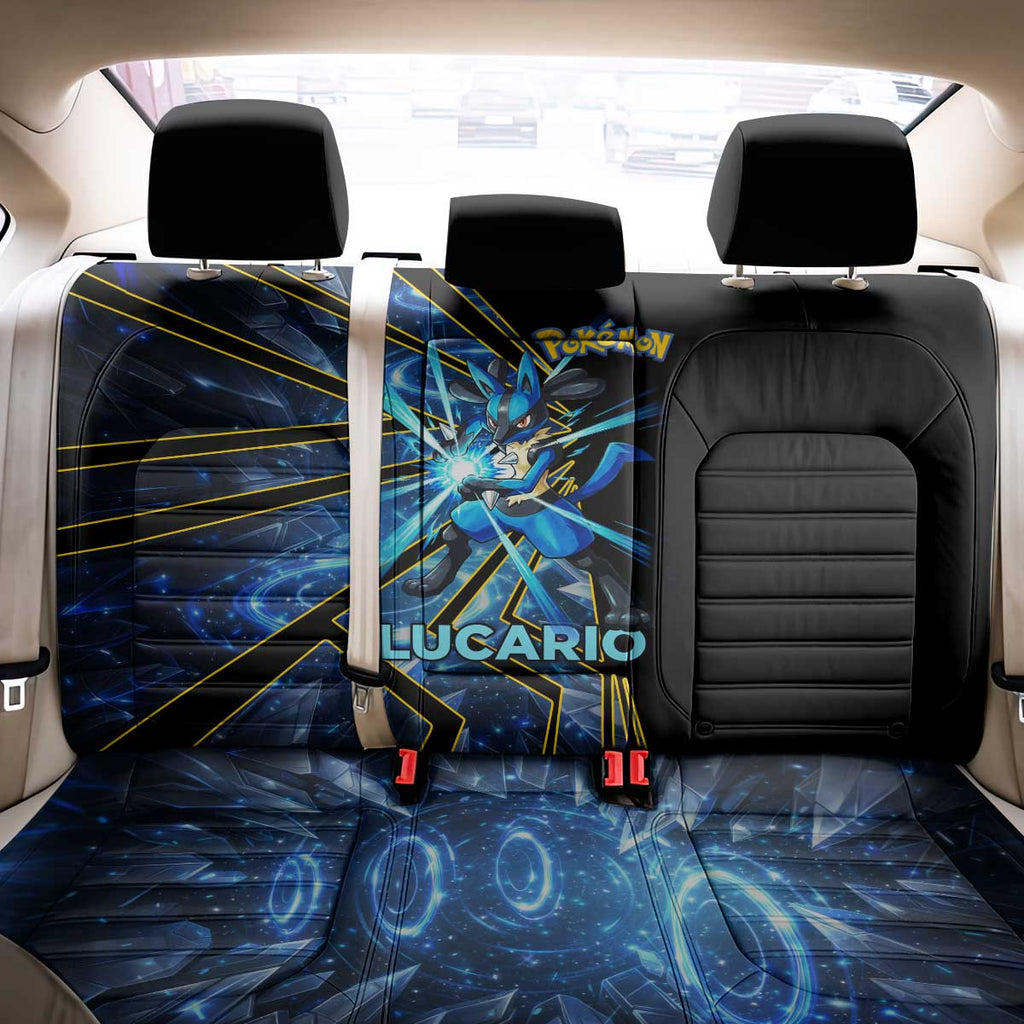 Lucario Poké Back Car Seat Cover Aura Blast Comic Style