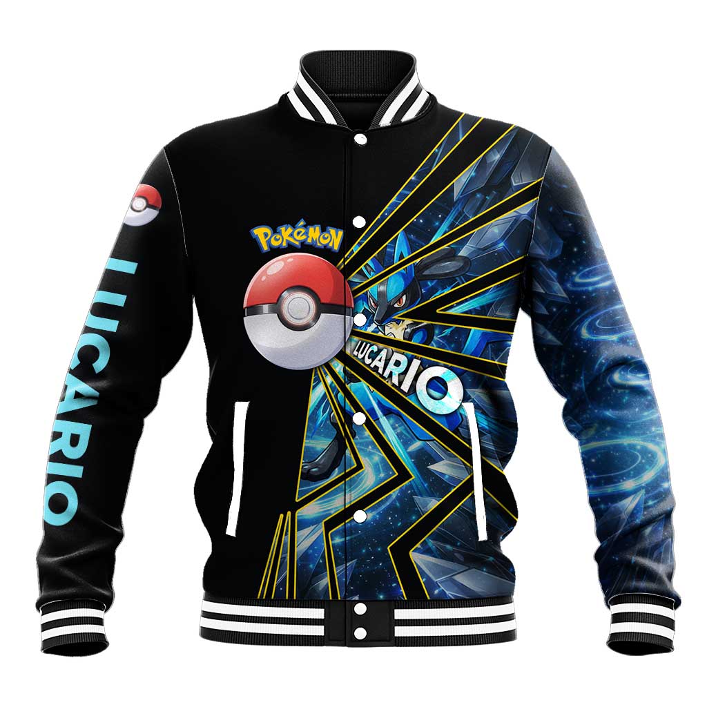 Lucario Poké Baseball Jacket Aura Blast Comic Style