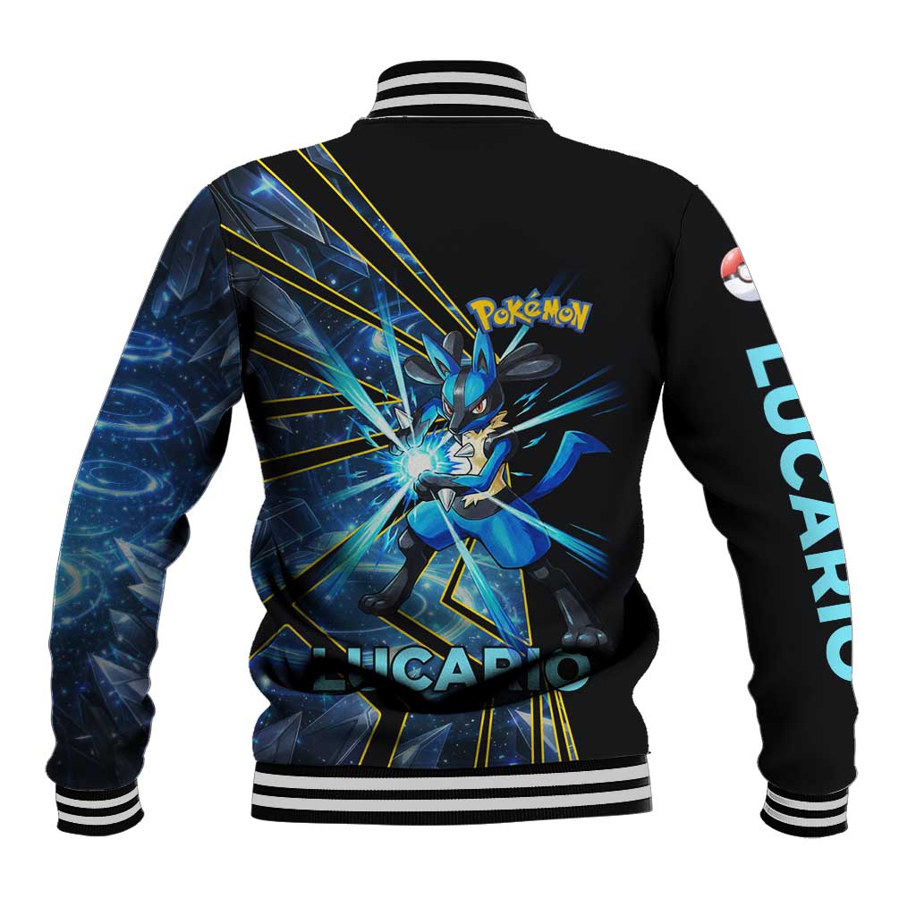 Lucario Poké Baseball Jacket Aura Blast Comic Style
