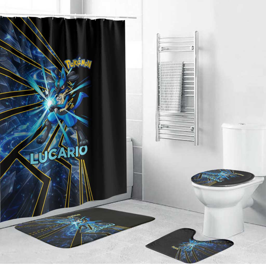 Lucario Poké Bathroom Set Aura Blast Comic Style