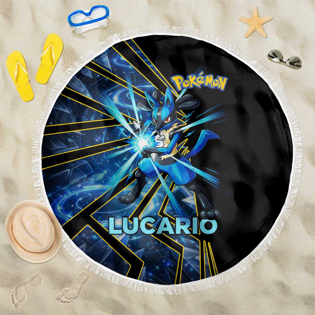 Lucario Poké Beach Blanket Aura Blast Comic Style