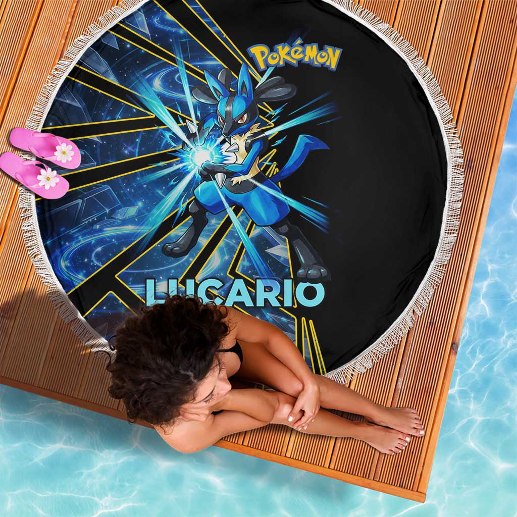Lucario Poké Beach Blanket Aura Blast Comic Style