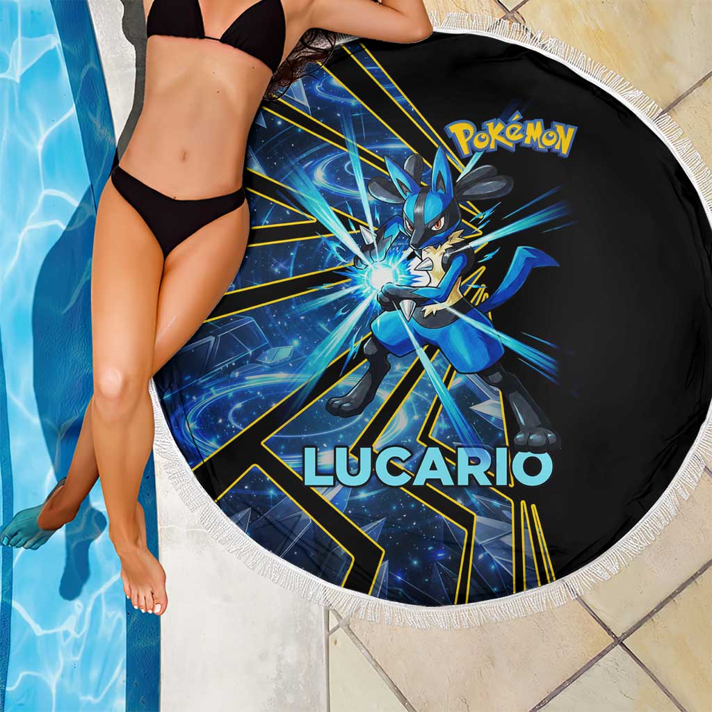 Lucario Poké Beach Blanket Aura Blast Comic Style
