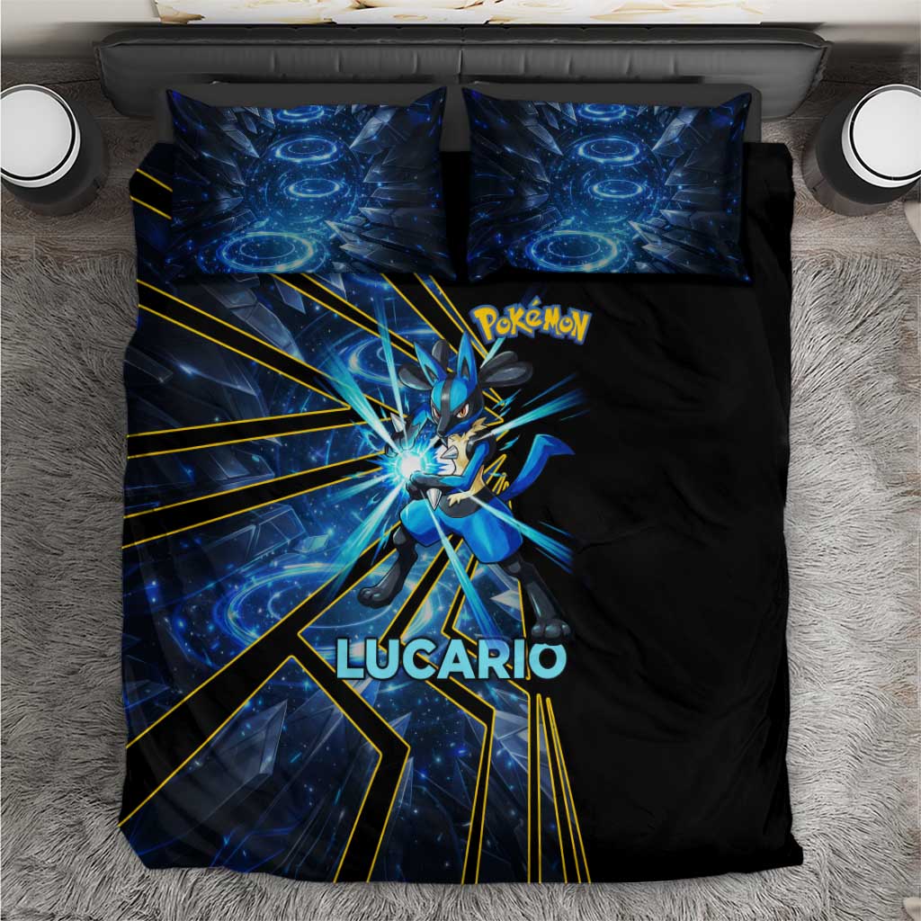 Lucario Poké Bedding Set Aura Blast Comic Style