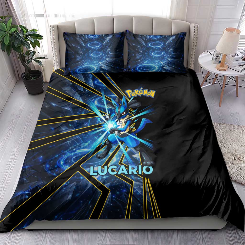Lucario Poké Bedding Set Aura Blast Comic Style