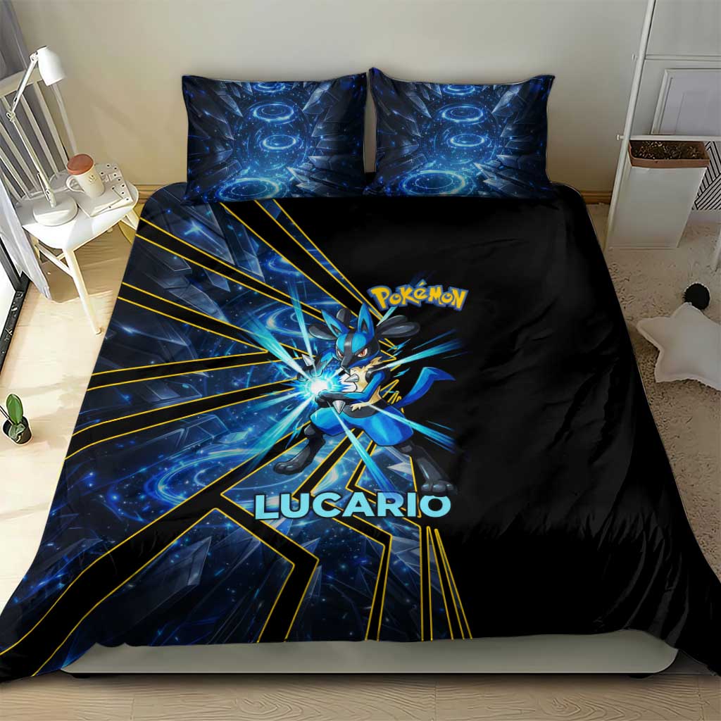 Lucario Poké Bedding Set Aura Blast Comic Style