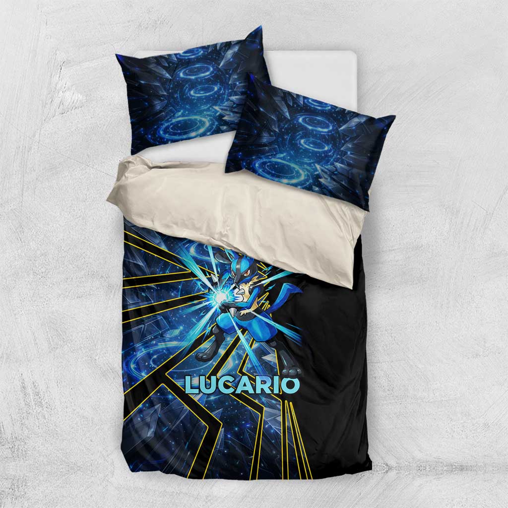 Lucario Poké Bedding Set Aura Blast Comic Style