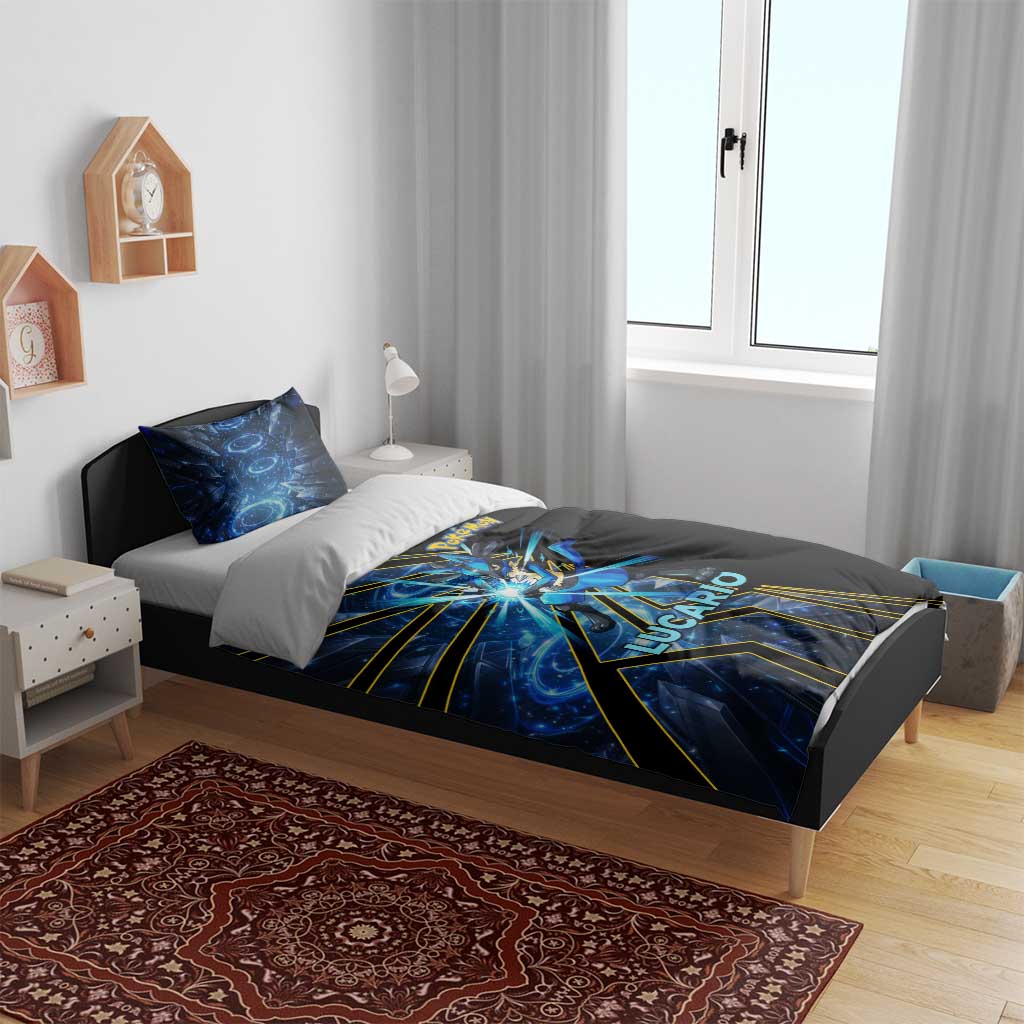 Lucario Poké Bedding Set Aura Blast Comic Style